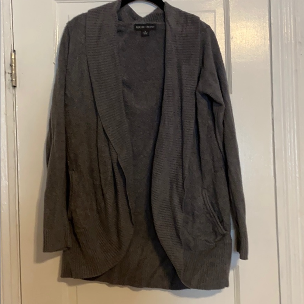 Barefoot dreams cardigan, grey, size medium